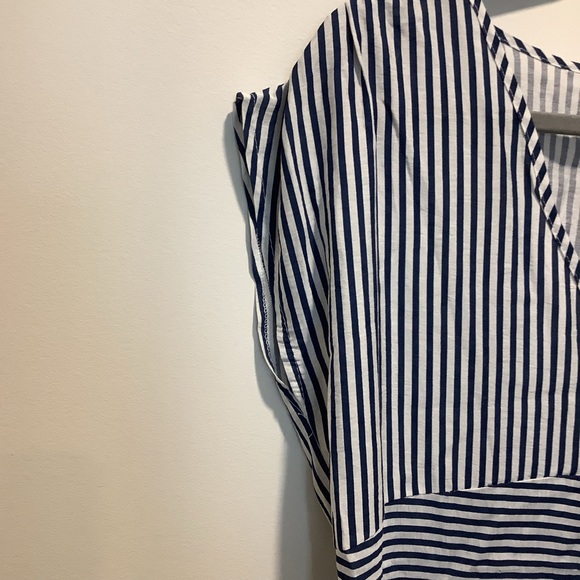 NWT ECOWISH Womens Striped Summer Midi dress V-neck Blue White size XL - Picture 6 of 10